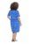 Ulla Popken 850204 Rochie tip tricou imprimată cu volane Albastru - Rochii din jerseu - 