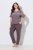 Ulla Popken 850403 Pijama cu flori Maro - Pijamale/Haine de casă - 