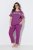 Ulla Popken 850403 Pijama cu flori Violet - Pijamale/Haine de casă - 