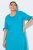 Ulla Popken 850724 Rochie midi cu mânecă scurtă și cordon de legat Turcoaz - Rochii midi - Rochii midi la marimi mari