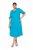 Ulla Popken 850724 Rochie midi cu mânecă scurtă și cordon de legat Turcoaz - Rochii midi - Rochii midi la marimi mari