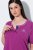 Ulla Popken 850864 Set de pijama din 3 piese în carouri Violet - Pijamale/Haine de casă - 