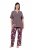Ulla Popken 850903 Pijama cu flori set de 2 Maro - Pijamale/Haine de casă - 