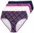 Ulla Popken 851070 Chiloți în carouri din bumbac organic set de 5 Violet - Chiloți - 