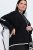 Ulla Popken 851127 Poncho tricotat deschis cu bordură de strasuri Neagră - Ponchouri și pelerine - 