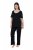 Ulla Popken 851245 Pijama în dungi Neagră - Pijamale/Haine de casă - 