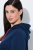 Ulla Popken 851749 Rochie de casă în carouri cu glugă Bleumarin - Pijamale/Haine de casă - 