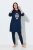 Ulla Popken 851749 Rochie de casă în carouri cu glugă Bleumarin - Pijamale/Haine de casă - 