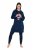 Ulla Popken 851749 Rochie de casă în carouri cu glugă Bleumarin - Pijamale/Haine de casă - 