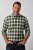 JP1880 851877 Cămașă din flanel în carouri cu mânecă lungă Verde închis TALL - TALL cămăși - Cămăși TALL pentru bărbați înalți