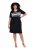 Ulla Popken 852079 Rochie tip tricou în dungi Neagră - Rochii - Rochii pentru toate mărimile
