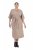 Ulla Popken 852288 Rochie midi cu mânecă scurtă și cordon de legat Maro deschis - Rochii midi - Rochii midi la marimi mari