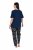 Ulla Popken 852577 Pijama cu model Bleumarin - Pijamale/Haine de casă - 