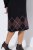 Ulla Popken 852597 Rochie tricotată imprimată cu guler înalt Neagră - Rochii tricotate - 