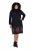 Ulla Popken 852597 Rochie tricotată imprimată cu guler înalt Neagră - Rochii tricotate - 