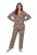 Ulla Popken 852649 Pijama cu model și guler de cămașă Maro - Pijamale/Haine de casă - 