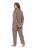 Ulla Popken 852649 Pijama cu model și guler de cămașă Maro - Pijamale/Haine de casă - 