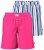 Ulla Popken 852752 Pantaloni scurți de pijama în dungi set de 2 Roz - Pijamale/Haine de casă - 