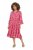 Ulla Popken 852841 Rochie cu flori și volane Magenta - Rochii midi - Rochii midi la marimi mari