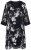 Ulla Popken 852959 Rochie cu flori și mânecă 3/4 Neagră - Rochii midi - Rochii midi la marimi mari