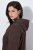 Ulla Popken 853577 Jachetă din fleece tricotat cu glugă și imprimeu Maro mahon - Haine fleece - 