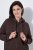 Ulla Popken 853577 Jachetă din fleece tricotat cu glugă și imprimeu Maro mahon - Haine fleece - 