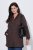 Ulla Popken 853577 Jachetă din fleece tricotat cu glugă și imprimeu Maro mahon - Haine fleece - 