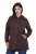 Ulla Popken 853577 Jachetă din fleece tricotat cu glugă și imprimeu Maro mahon - Haine fleece - 