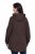 Ulla Popken 853577 Jachetă din fleece tricotat cu glugă și imprimeu Maro mahon - Haine fleece - 