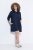 Ulla Popken 853652 Rochie din catifea cu glugă Bleumarin - Rochii de seară - Rochii de seară marimi mari