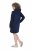 Ulla Popken 853652 Rochie din catifea cu glugă Bleumarin - Rochii de seară - Rochii de seară marimi mari