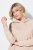 Ulla Popken 853669 Rochie tricotată cu mânecă lungă și glugă Bej - Rochii midi - Rochii midi la marimi mari