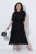 Ulla Popken 854031 Rochie din șifon cu mânecă scurtă Neagră - Rochii de seară - Rochii de seară marimi mari