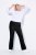Ulla Popken 854910 Pantaloni stretch călduroși cu talie elastică Neagră - Pantaloni din material textil - Pantaloni evazați marimi mari