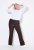 Ulla Popken 854910 Pantaloni stretch călduroși cu talie elastică Maro mahon - Pantaloni din material textil - Pantaloni evazați marimi mari