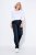 Ulla Popken 854987 Pantaloni stretch călduroși cu talie confortabilă Bleumarin - Pantaloni din material textil - Pantaloni evazați marimi mari