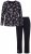 Ulla Popken 856134 Pijama cu flori Neagră - Pijamale/Haine de casă - 