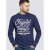 D555 Austin Long Sleeve T-shirt Navy - Tricouri - Tricouri Bărbați Mărimi Mari