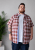 Kam Jeans 6368 Checked Short Sleeve Shirt Red - Cămăși - Cămăși Bărbați Mărimi Mari