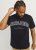 Jack & Jones CALEB VARSITY O-Neck T-Shirt Black - Tricouri - Tricouri Bărbați Mărimi Mari