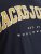 Jack & Jones CALEB VARSITY O-Neck T-Shirt Navy Blazer - Tricouri - Tricouri Bărbați Mărimi Mari