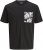 Jack & Jones Split Pocket Print T-Shirt Black - Tricouri - Tricouri Bărbați Mărimi Mari