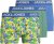 Jack & Jones JACPINEAPPLE SKULL TRUNKS 3 PACK Palace Blue - Lenjerie intimă & costum baie - Lenjerie Intimă Bărbați Mărimi Mari