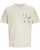  Jack & Jones Tavira Aop Pocket Crew Neck T-Shirt Antique White - Tricouri - Tricouri Bărbați Mărimi Mari