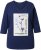 Ulla Popken Decorative Plant 3/4 Sleeve T-Shirt Ink Blue - Tricouri imprimate pentru femei - 