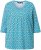 Ulla Popken Flower Print 3/4 Sleeve A-Line Tee Deep Aqua - Tricouri imprimate pentru femei - 