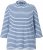 Ulla Popken Striped 3/4 Sleeve Turtleneck Tee Light Blue - Tricouri imprimate pentru femei - 