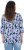 Ulla Popken Floral Print 3/4 Sleeve V-Neck Tee Navy Blue - Tricouri imprimate pentru femei - 