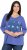 Ulla Popken Meet Me In The Moonlight 3/4 Sleeve Graphic Tee Atlantic Blue - Tricouri imprimate pentru femei - 