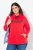 Ulla Popken TRUE Lettering Hoodie Neon Red - Pulovere & hanorace - Bluze, Hanorace & Tricotaje Comode